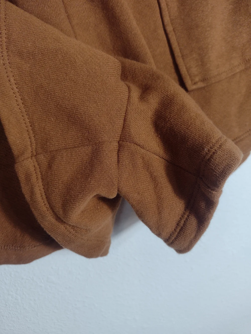 Madewell Front Pocket Cotton-Hemp Pull On Sweatshorts Dried Acorn Orange Brown